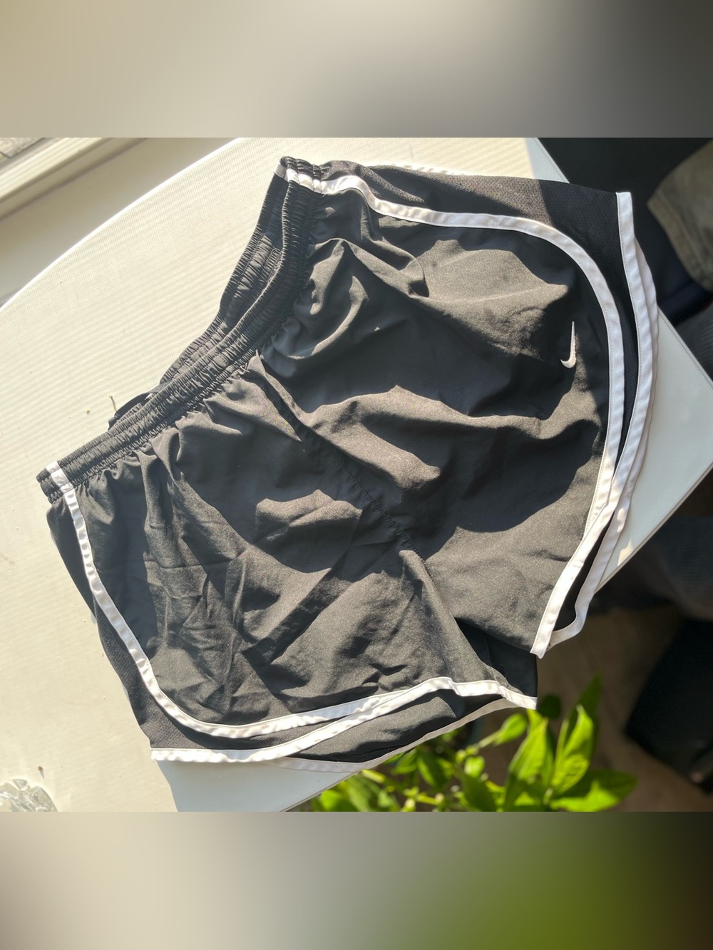 Nike Black Shorts with White Piping Athletic Running Style